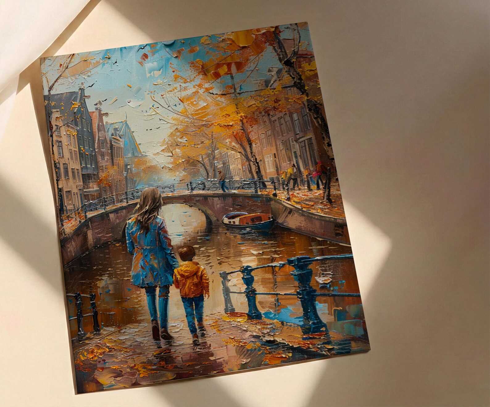 Amsterdam Canal Print, Mothers Day Gift From Son, Netherlands Wall Art, Mom And Son Poster, Museum Quality Decor — view 2