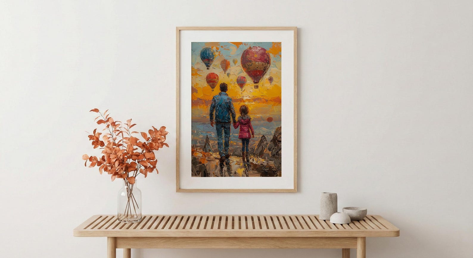 Cappadocia Poster, Father And Child Sunrise Art - Magical Travel Decor — view 5
