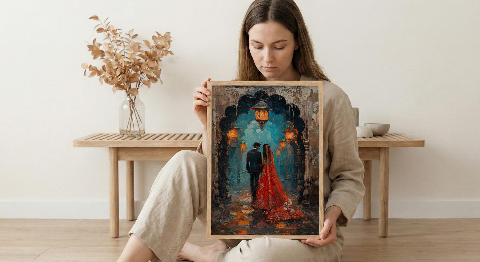 Rajasthan Palace Art, Royal Indian Wedding - Luxury Desi Gift — view 6