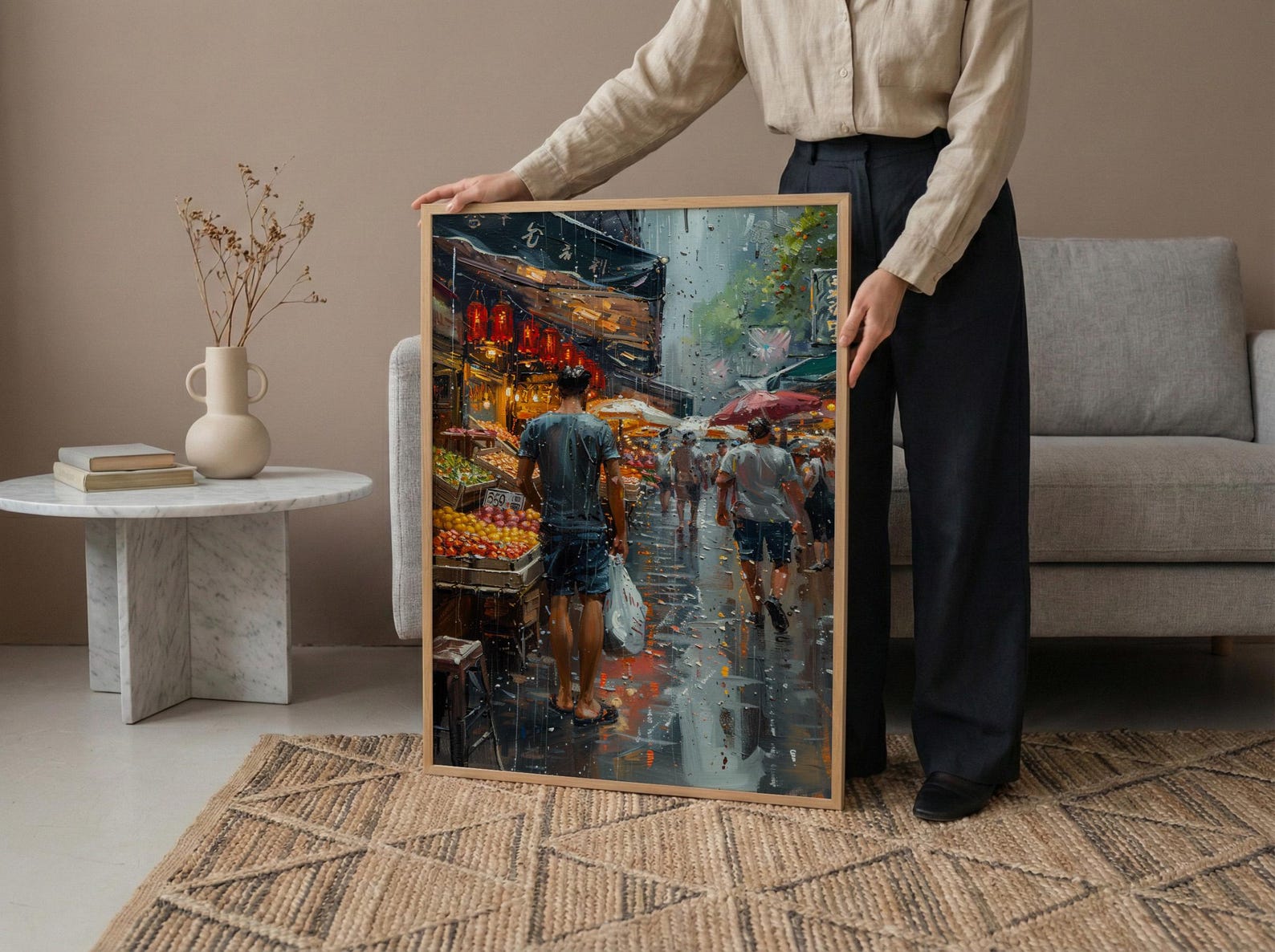Melbourne Market Hall City Poster, Historic City Home Decor - Vibrant Australia Town Summer Landscape — view 6