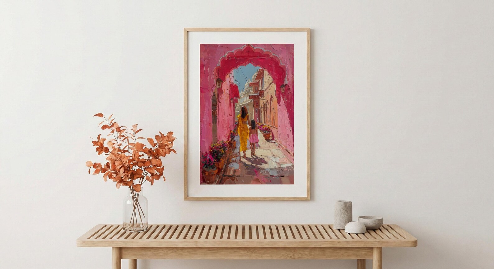 Jaipur India Art Print, Mothers Day Gift From Daughter, Pink City Wall Art, Mother Daughter Poster, Shipped Wall Art — view 4