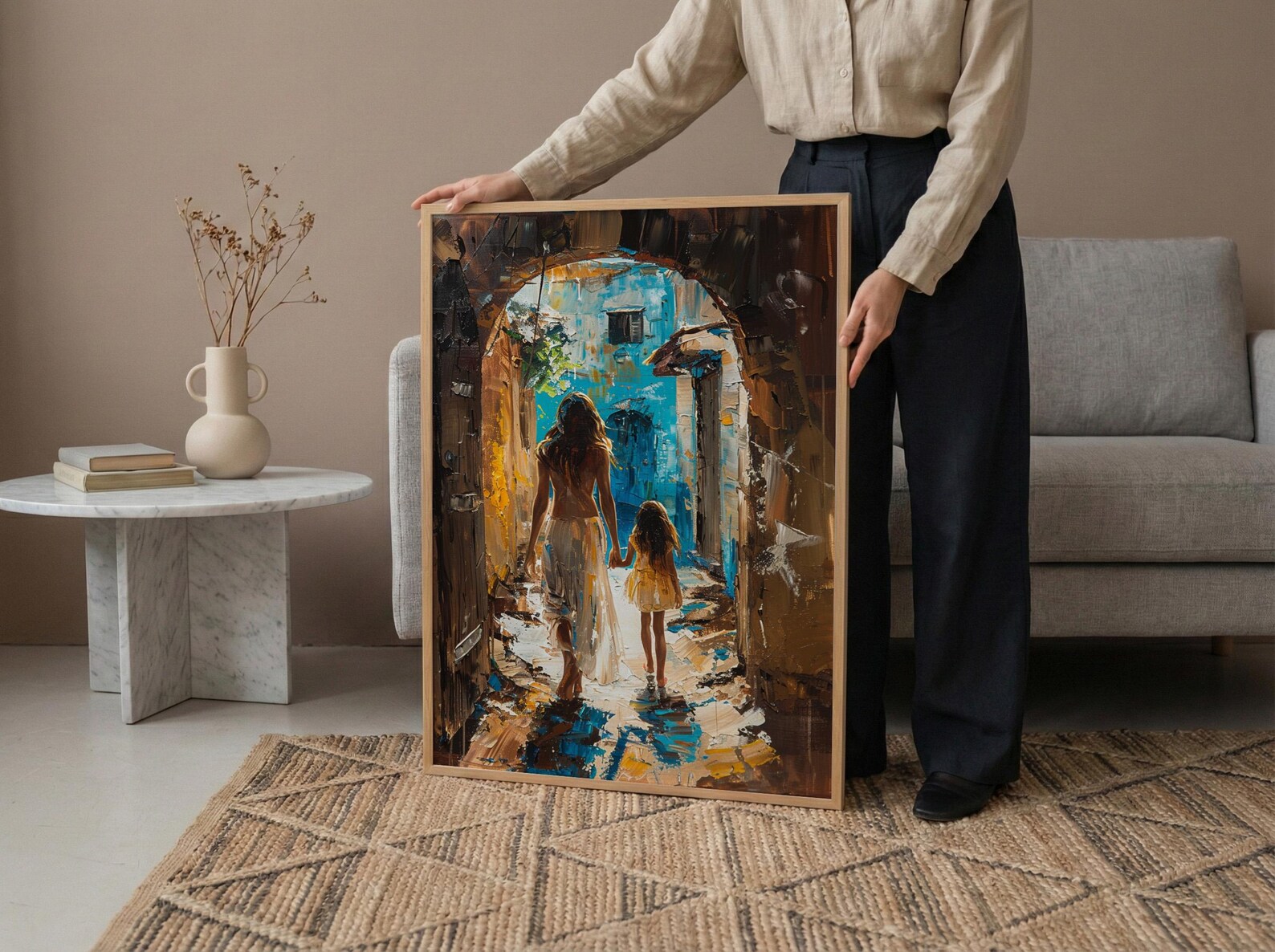 Zanzibar Stone Town Art Print, Mothers Day Gift From Daughter, Historic Street Wall Art, Mother Daughter Poster, African Decor — view 5