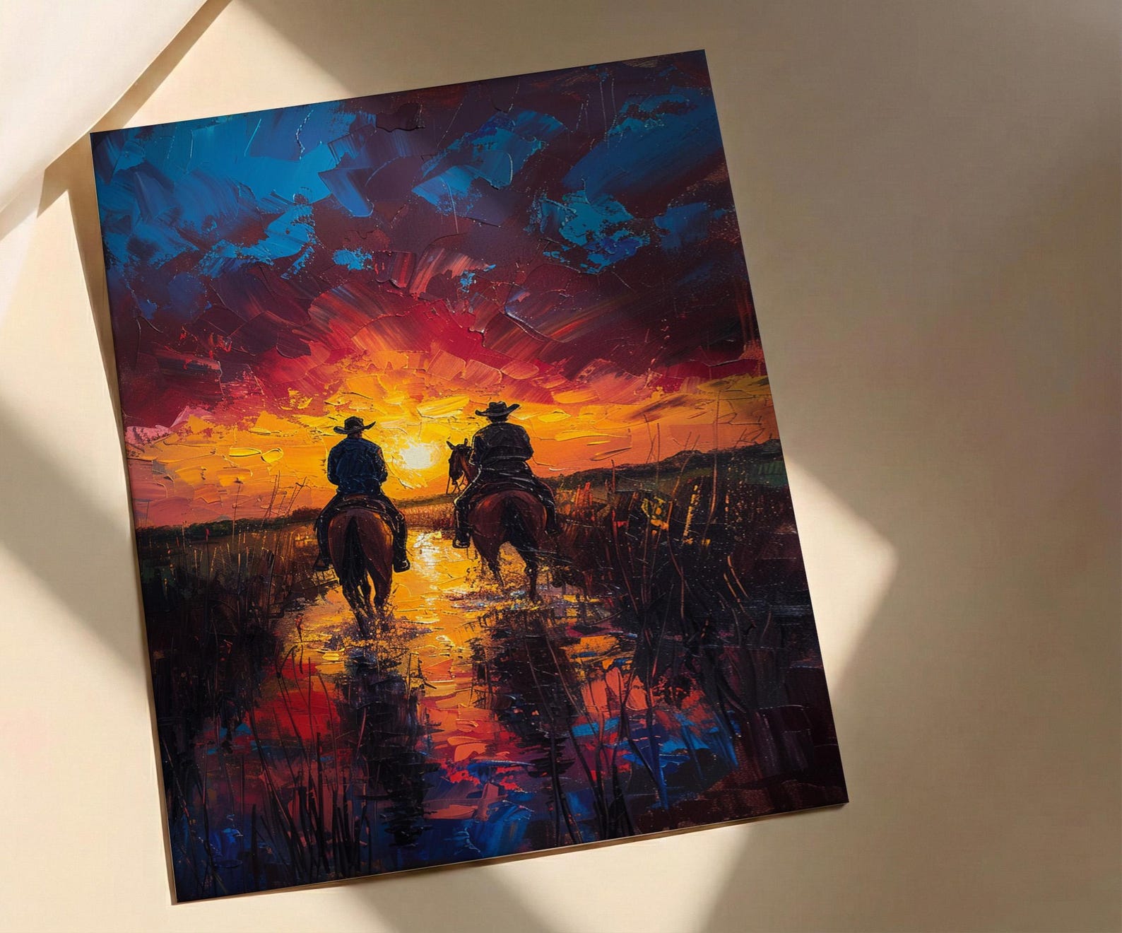 Argentina Gaucho Art Print, Green Pampas Decor - Golden Sunset Poster — view 5