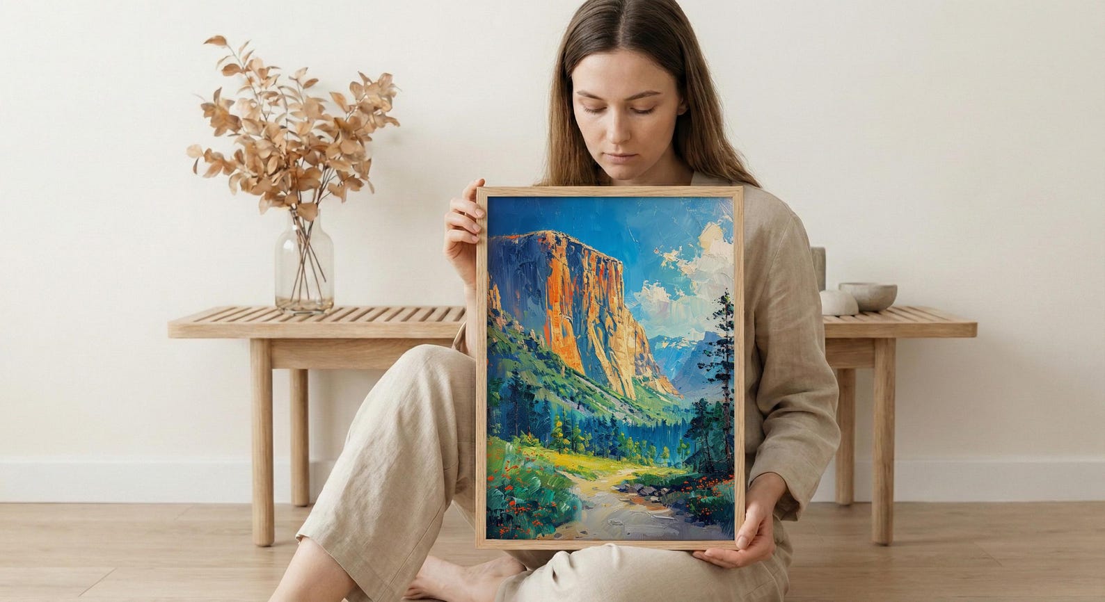 Yosemite National Park Art Print, Majestic El Capitan Nature Decor - Green Summer Valley — view 6