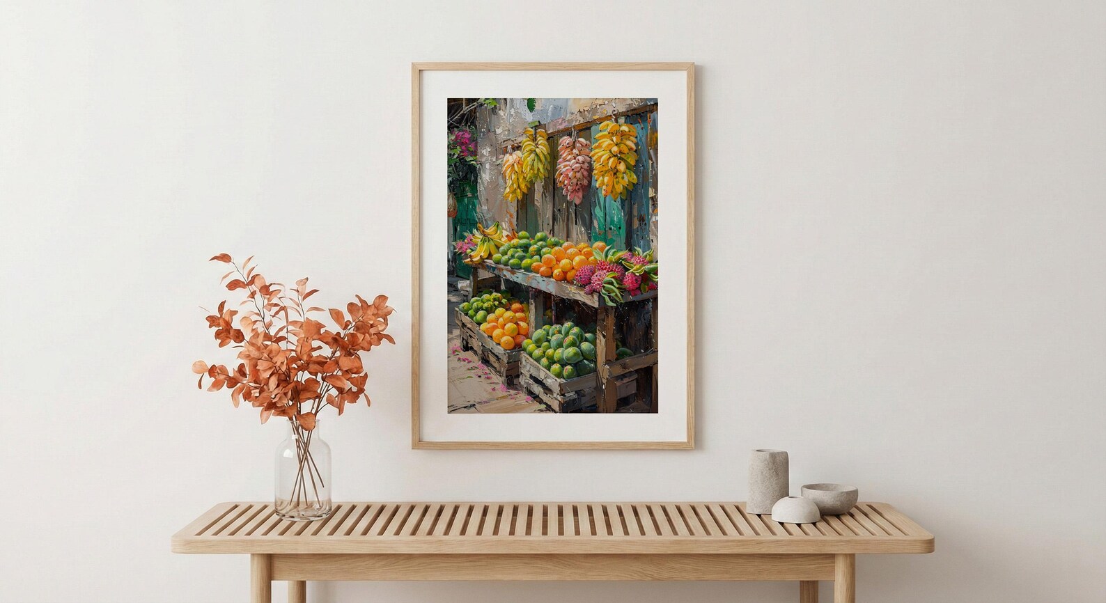 Textile Dyeing Poster, Colorful Fabric Decor - African Plaza Art — view 5