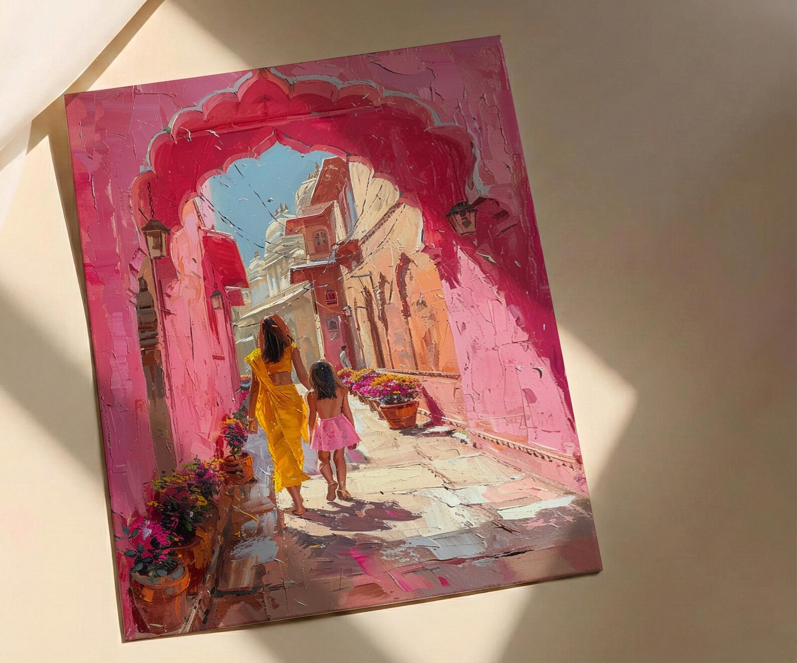 Jaipur India Art Print, Mothers Day Gift From Daughter, Pink City Wall Art, Mother Daughter Poster, Shipped Wall Art — view 2