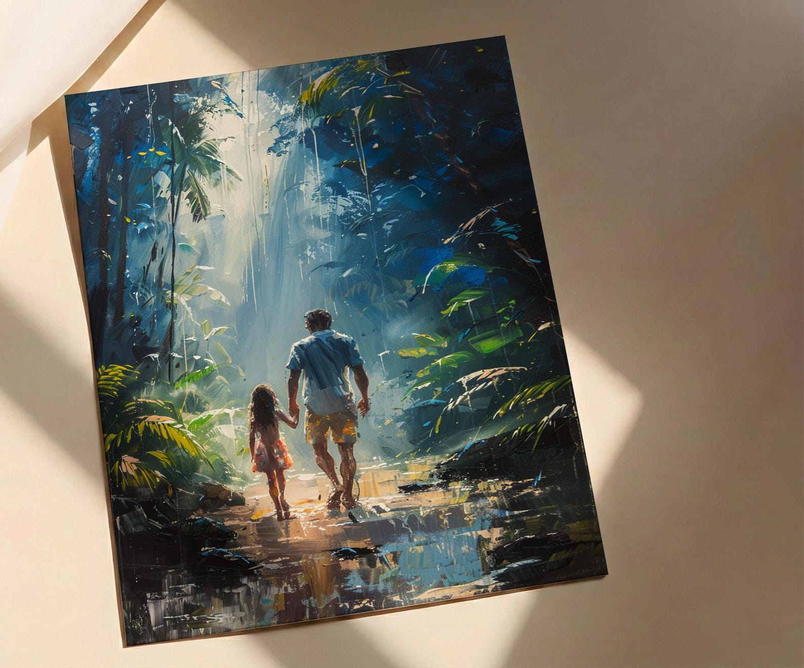 Costa Rica Forest Poster, Father And Daughter Wall Art - Nature Lover Gift — view 3