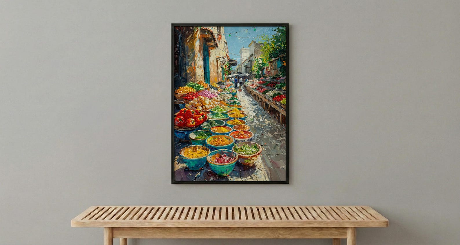 Oaxaca Market Poster, Spice Bowl Decor - Mexico Summer Art Print — view 6