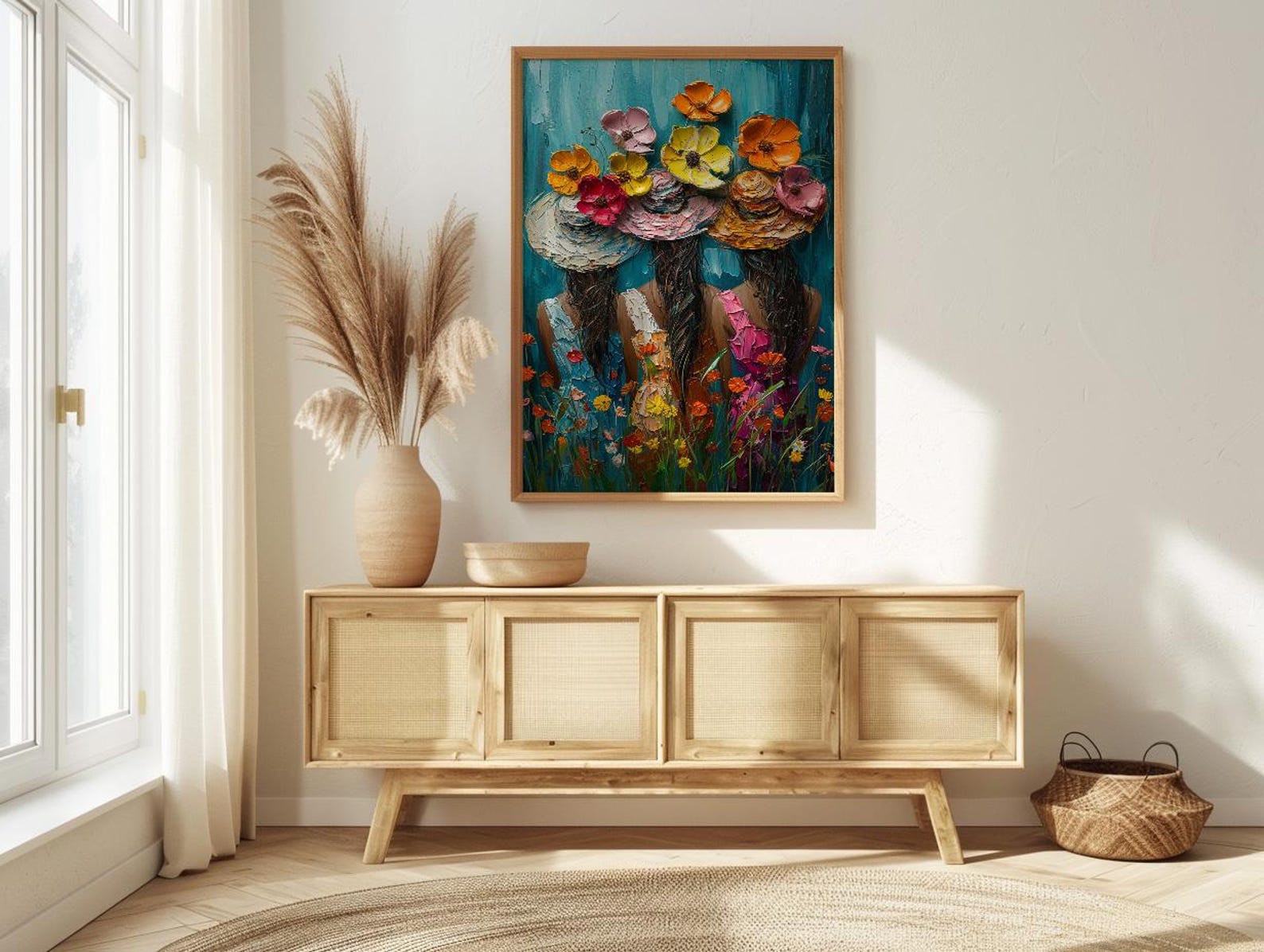 Tahiti Tropical Lei Art Print, Lush Garden Home Decor - Polynesian Woman Nature Summer Picture — view 4
