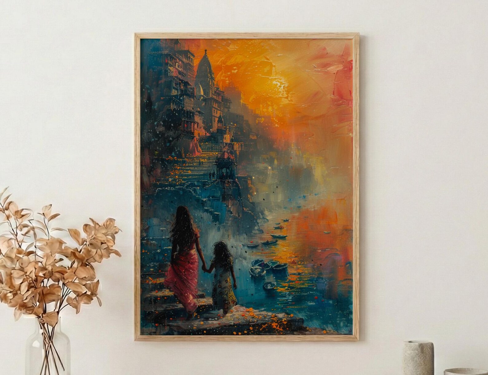 Varanasi India Art Print, Spiritual Wall Art, Mothers Day Gift From Daughter, Museum Quality Decor, Shipped Wall Art — view 3