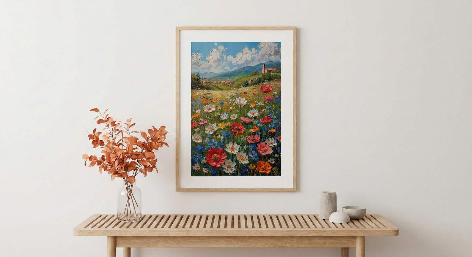 Patriotic Wildflower Art Print, Americana Meadow Decor - Spring Landscape Poster — view 5