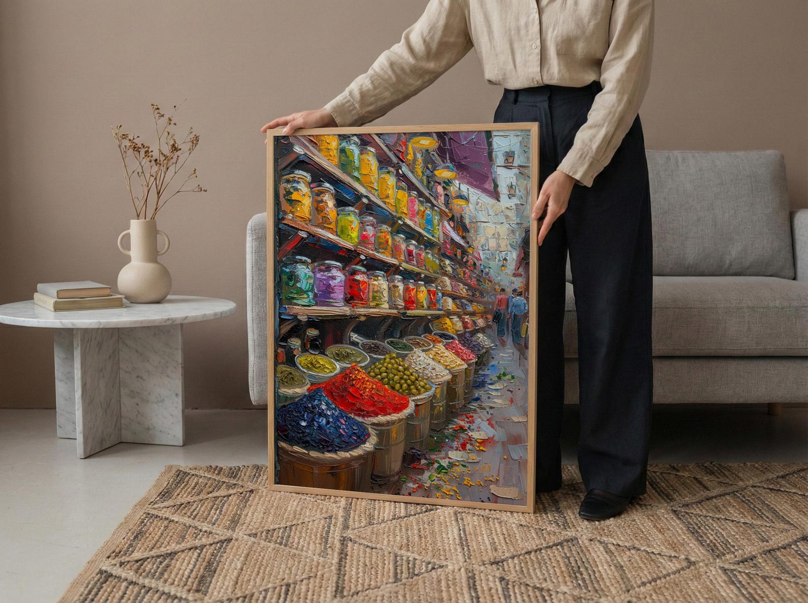 Vienna Market City Poster, Austria Food Home Decor - Vibrant Exotic Spice Aisle Summer Picture — view 6