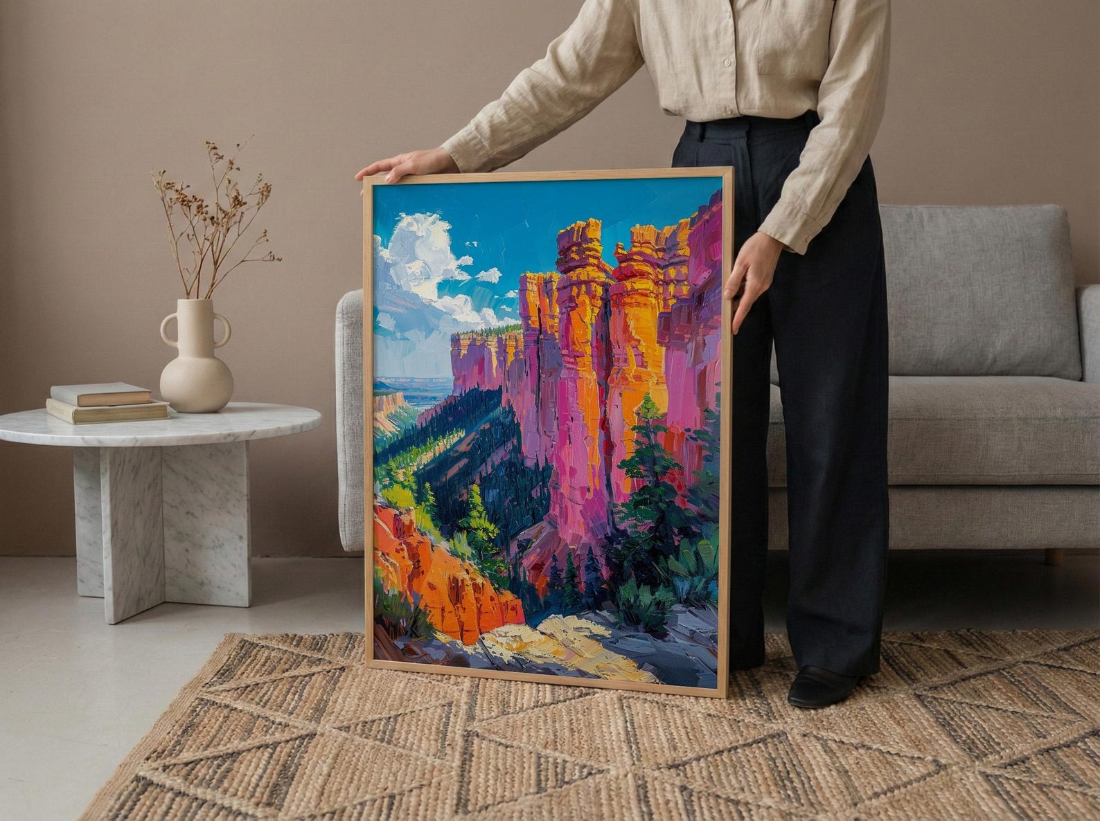 Bryce Canyon National Park Poster, Orange Hoodoo Rock Decor - Vibrant Summer Morning Landscape — view 5