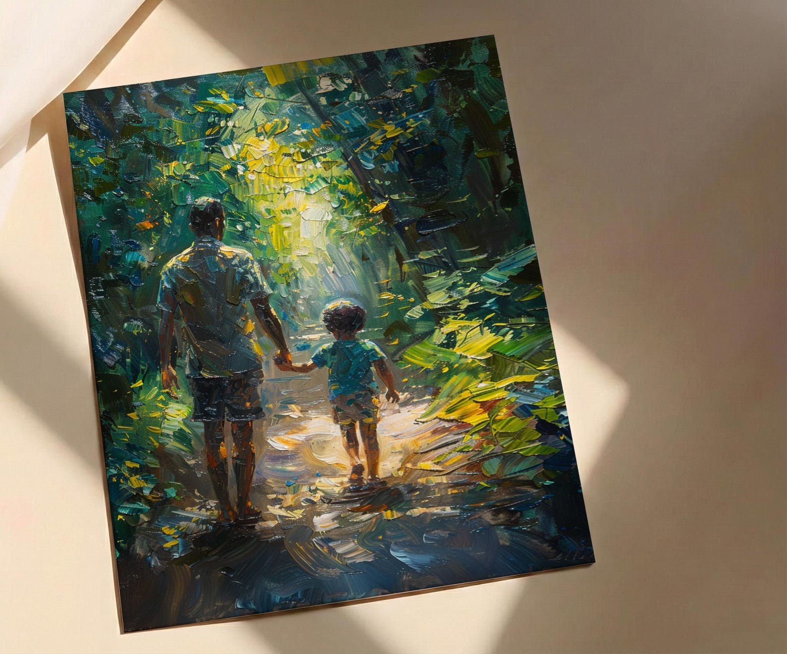 Amazon Rainforest Poster, Father And Child Art - Explorer Dad Gift — view 2