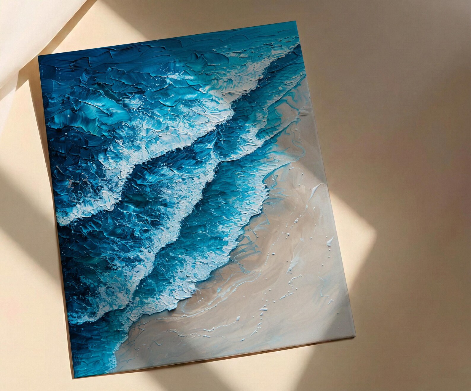 Whitsunday Island Sand Ocean Poster, Australia Travel Home Decor - Vibrant Blue Beach Summer Scenery — view 3