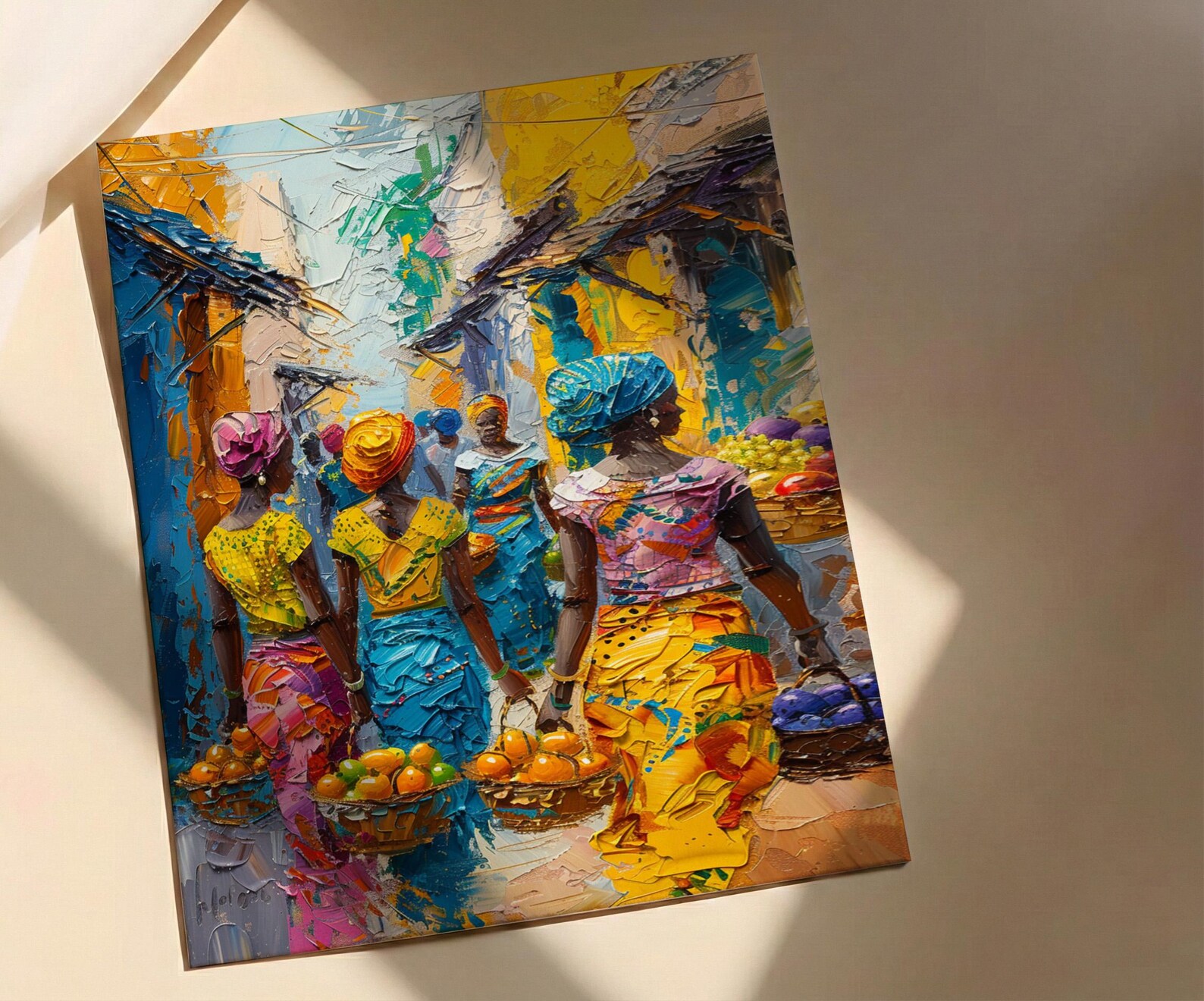 Tropical Fruit Wall Art, African Market Decor - Summer Vendor Print — view 2