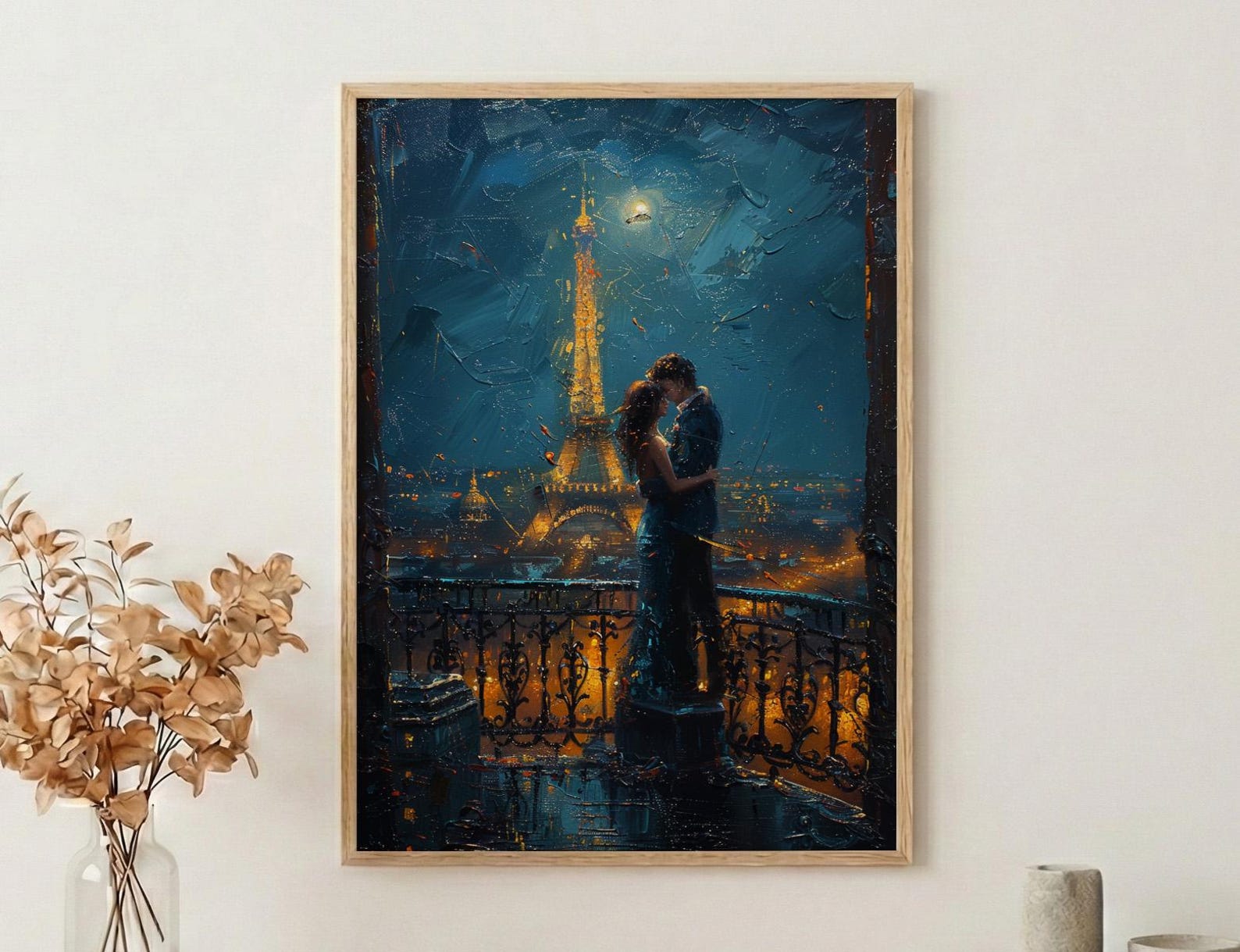 Paris Elopement Art, Eiffel Tower Decor - Romantic City Print — view 3
