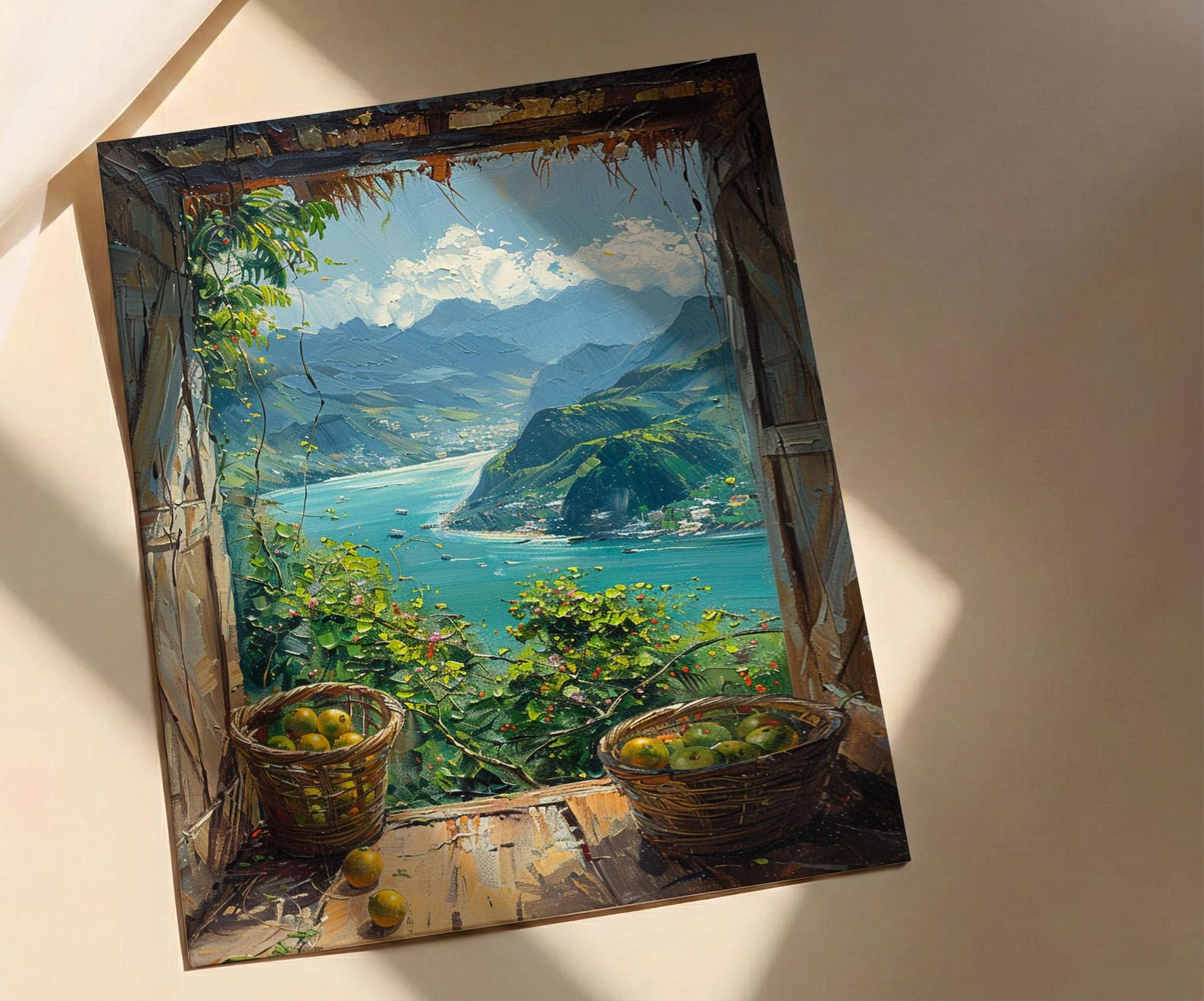 Philippines Window Poster, Chocolate Hills Decor - Tropical Mango Art — view 4