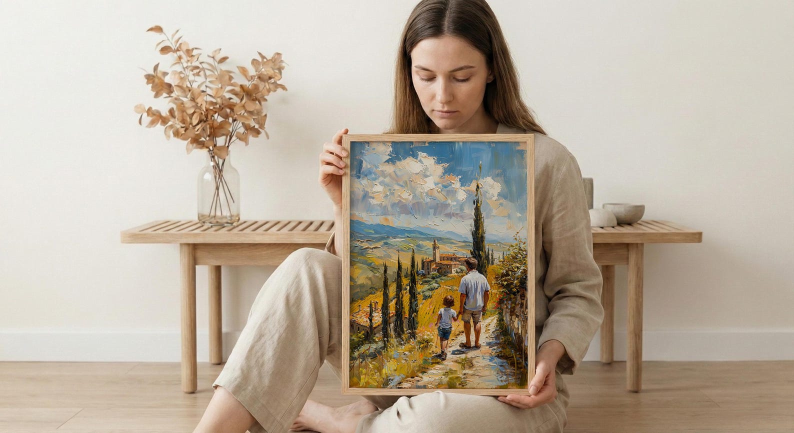 Tuscany Landscape Wall Art, Father And Son Print - Fathers Day Gift — view 6