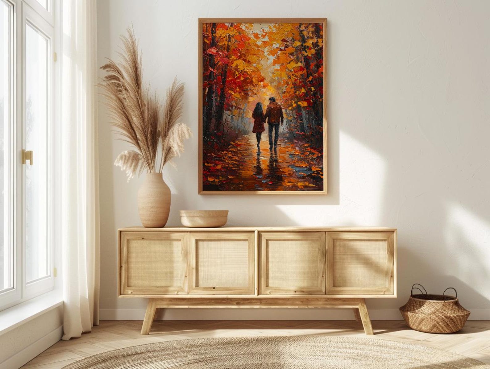 Autumn Forest Walk Poster, Fall Foliage Decor - Master Bedroom Art — view 4