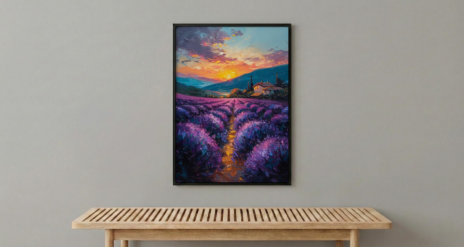 Provence Lavender Art, France Nature Decor - Purple Floral Print — view 6