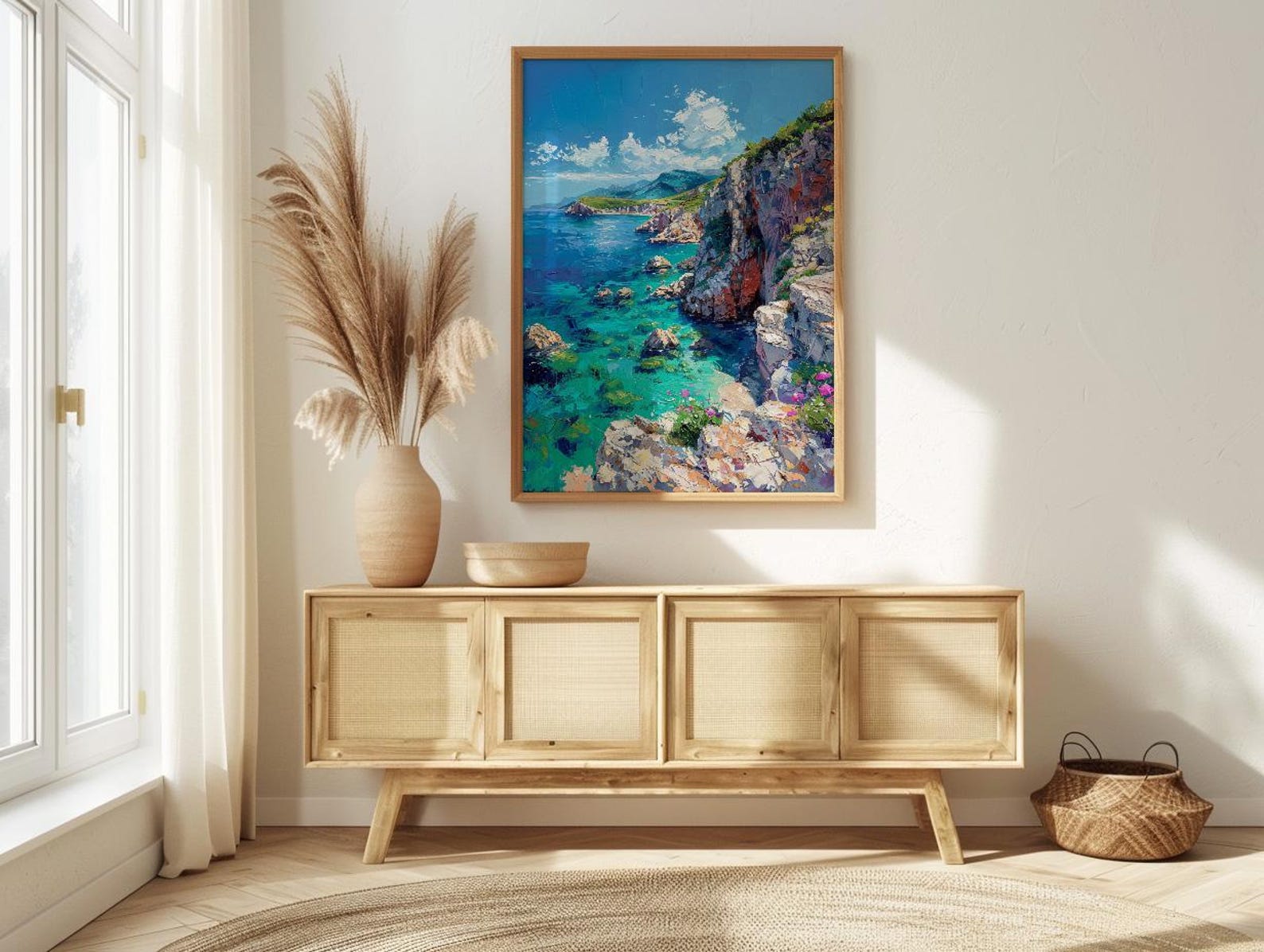 Corsica Art Print, France Coastal Decor - Red Granite Cliff — view 4
