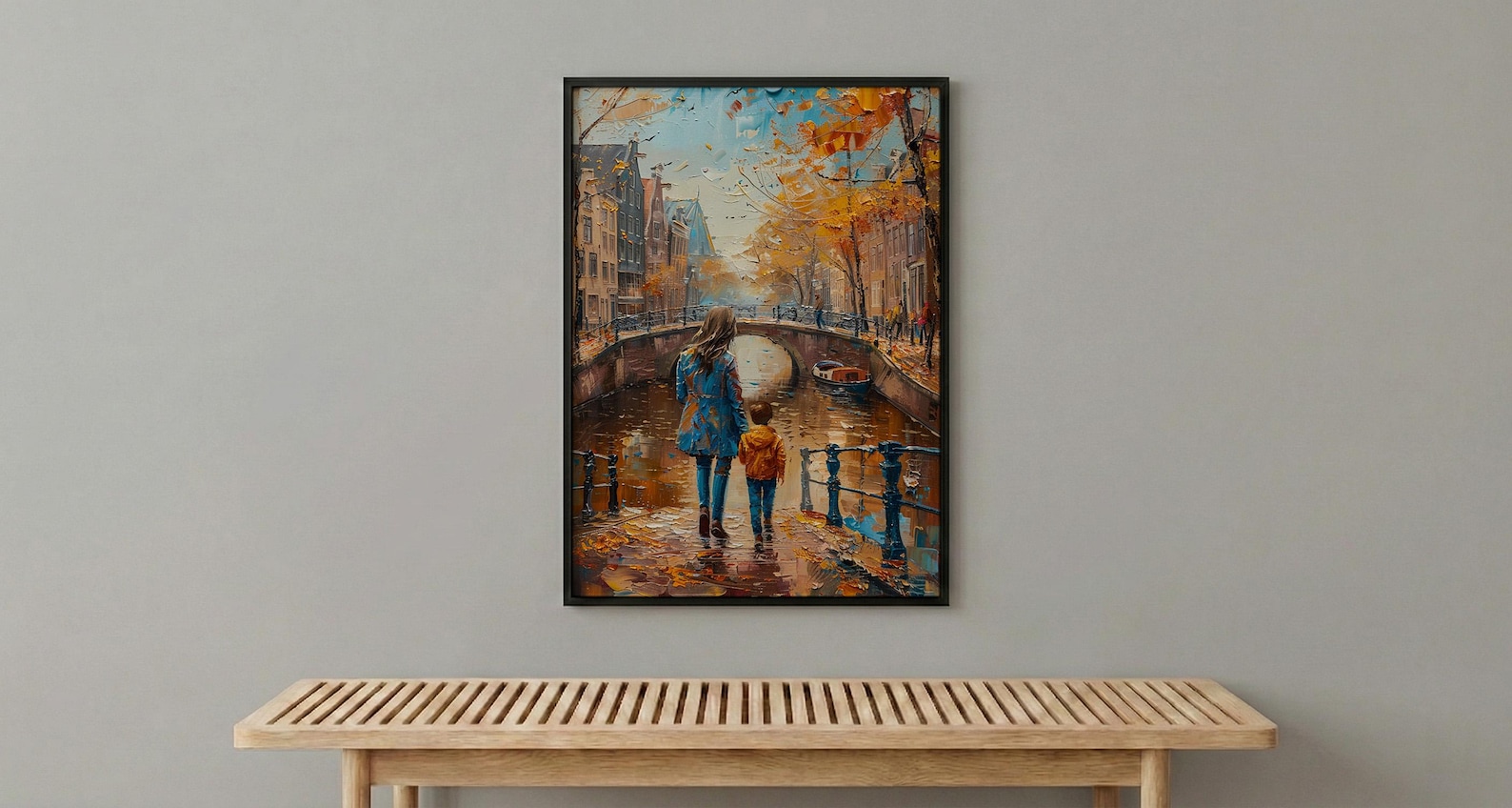 Amsterdam Canal Print, Mothers Day Gift From Son, Netherlands Wall Art, Mom And Son Poster, Museum Quality Decor — view 3