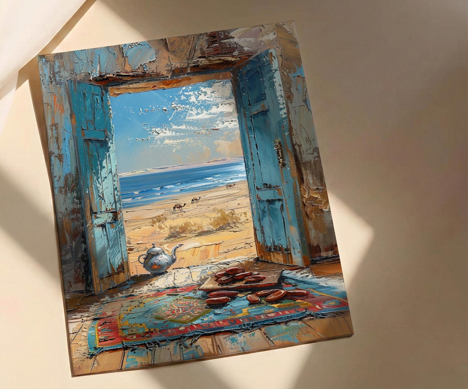 Textured Morocco Desert Window Wall Art - Sahara Art Print — view 2