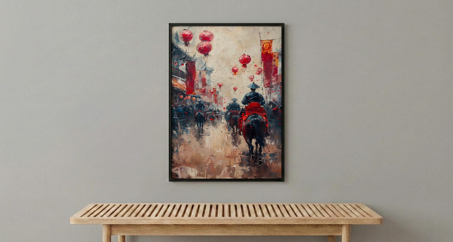Chinese Wedding Procession Art, Red Sedan Chair Decor - Asian Wedding Gift — view 4