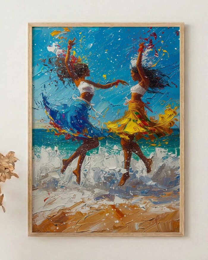 Bahia Brazil Poster, Capoeira Dancer Decor - Summer Beach Art