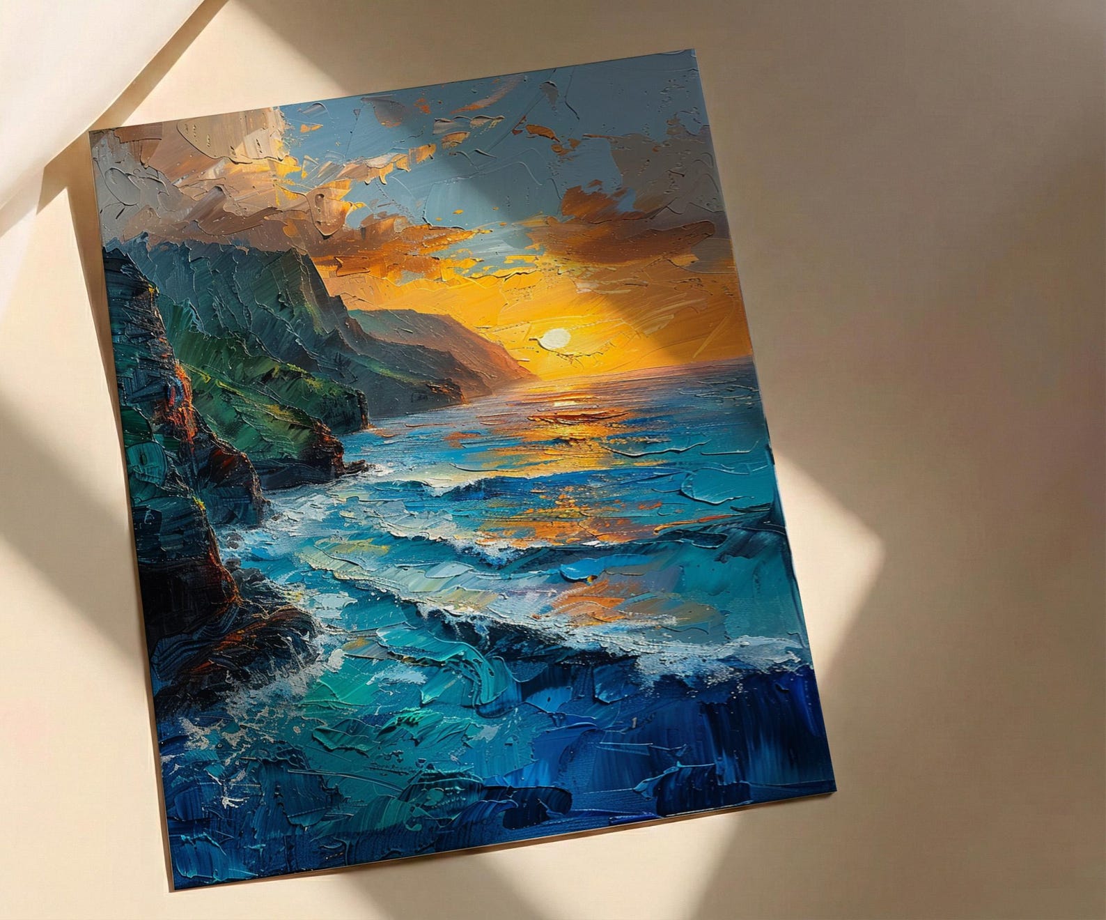 Na Pali Coast Poster, Hawaii Tropical Decor - Majestic Ocean Wall Art — view 2