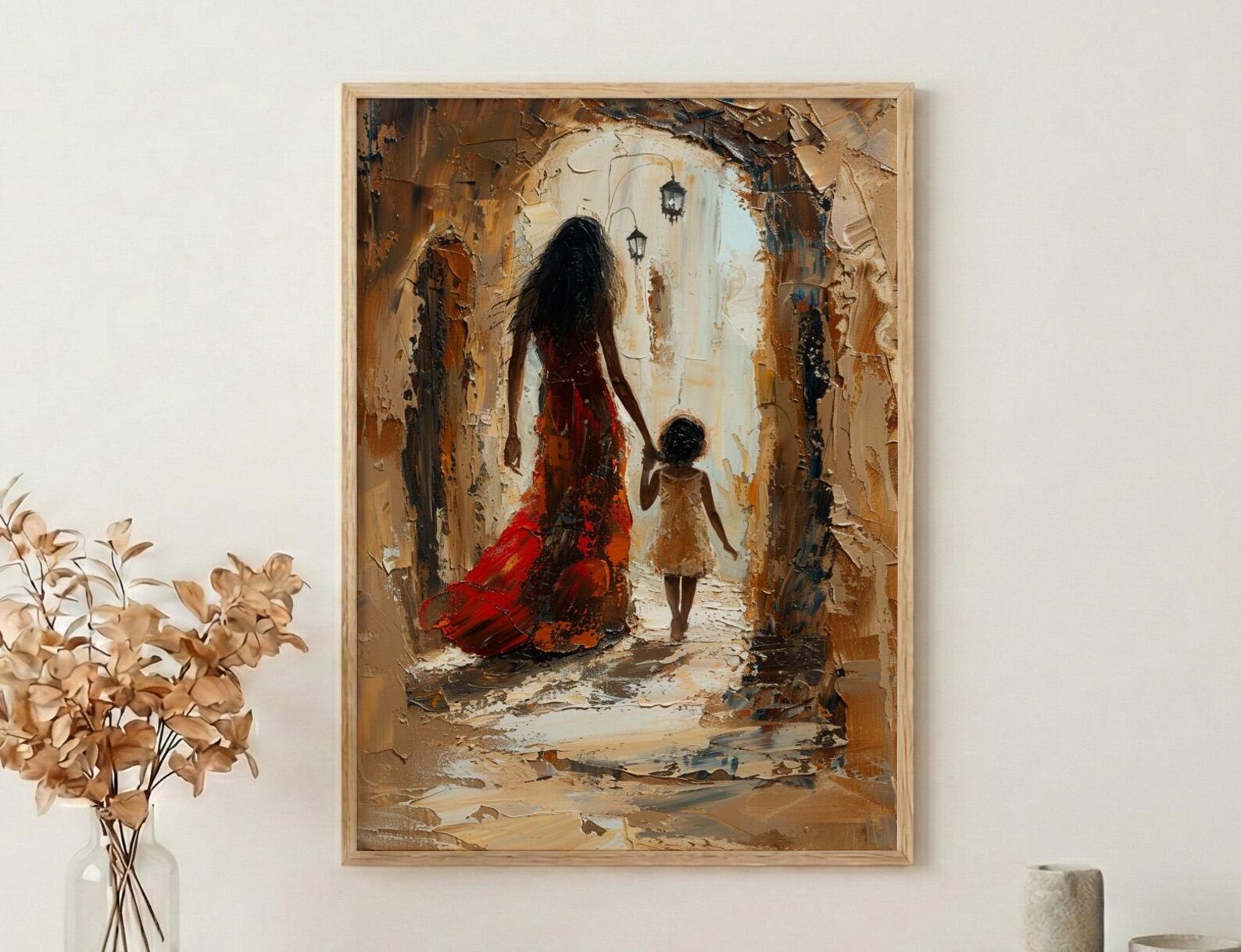 Kenya Lamu Old Town Art Print, Mothers Day Gift From Daughter, Coastal Street Wall Art, Mother Daughter Poster, African Decor — view 3