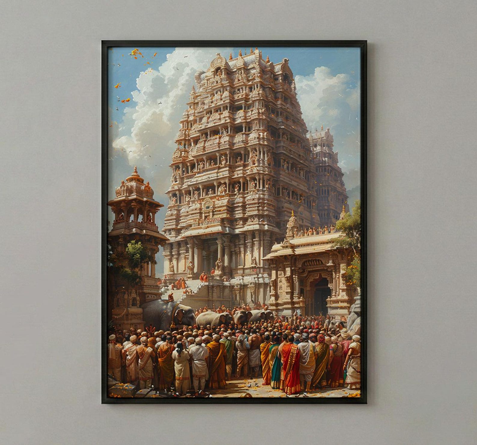 South Indian Wedding, Kerala Temple Decor - Cultural Wall Art — view 2