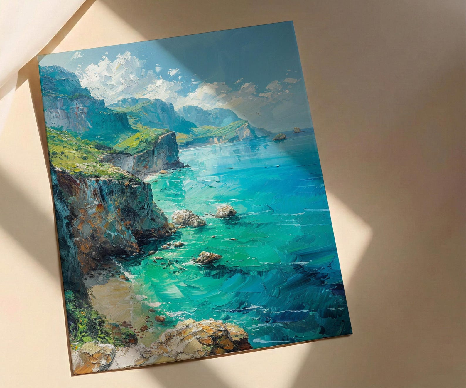 Fernando Noronha Art, Brazil Cliff Decor - Emerald Ocean — view 3