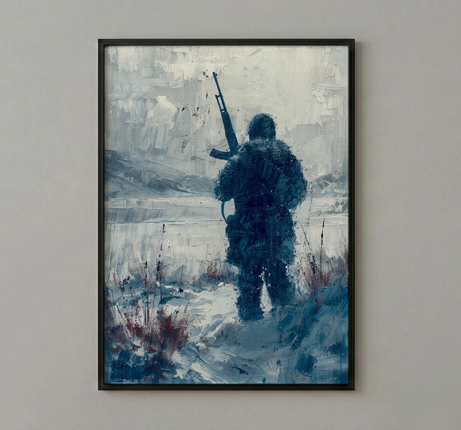 Valley Forge Soldier Wall Art, Historic Americana Decor - Winter Revolution Print — view 3