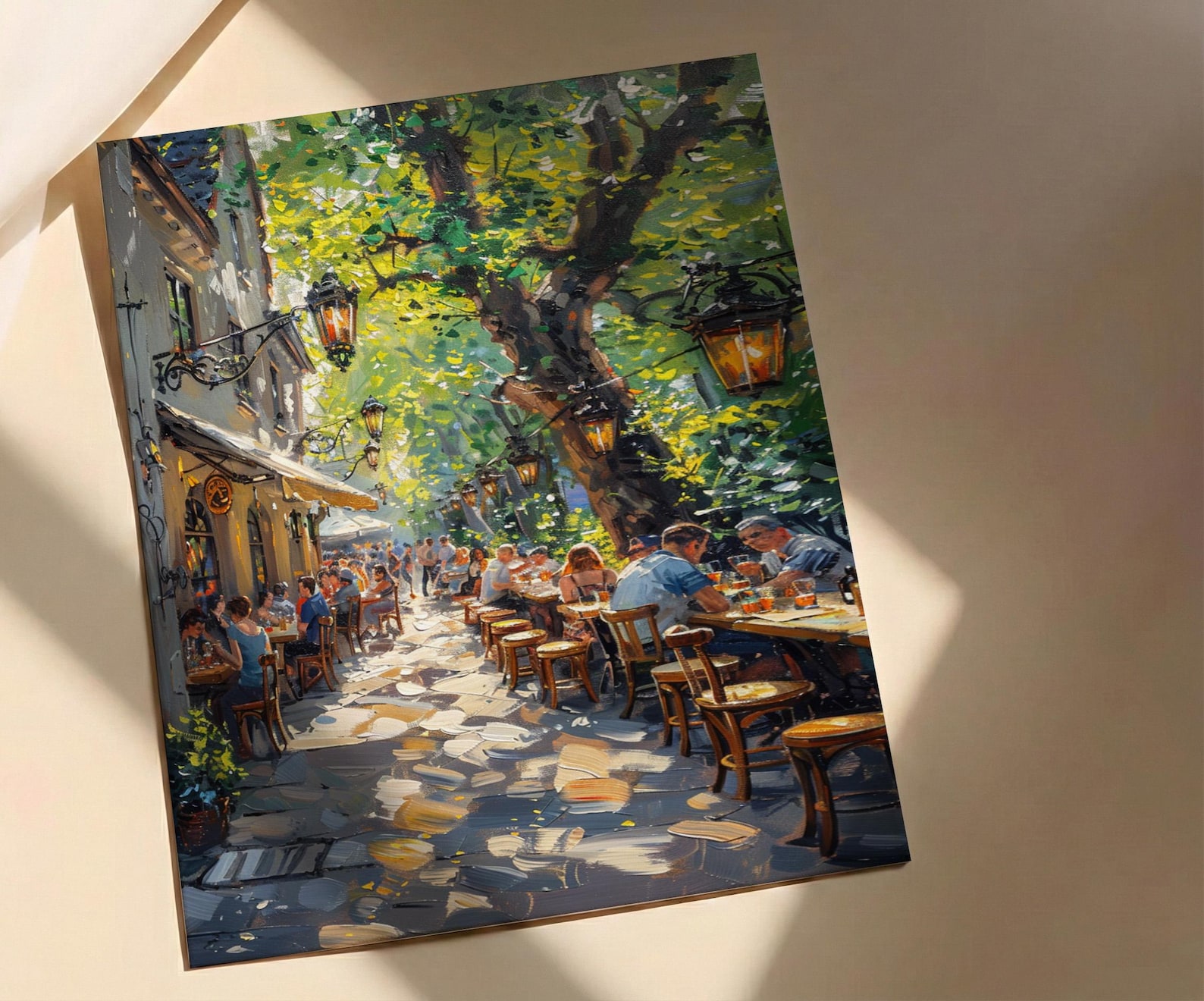 Munich Beer Garden, Germany Culture Decor - Chestnut Tree Art — view 3