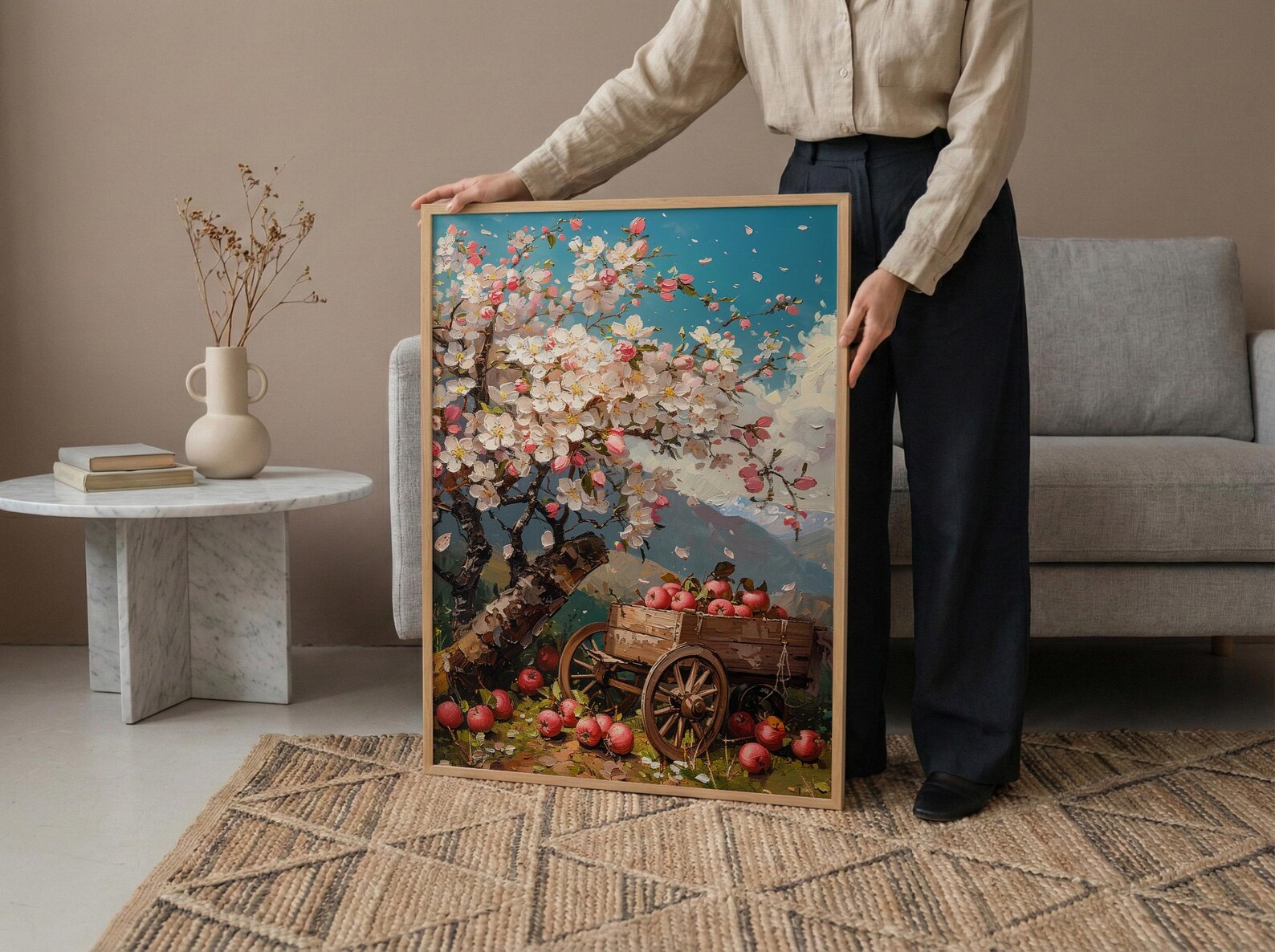 Kazakhstan Apple Blossom Art Print, Spring Nature Decor - Housewarming Gift — view 6