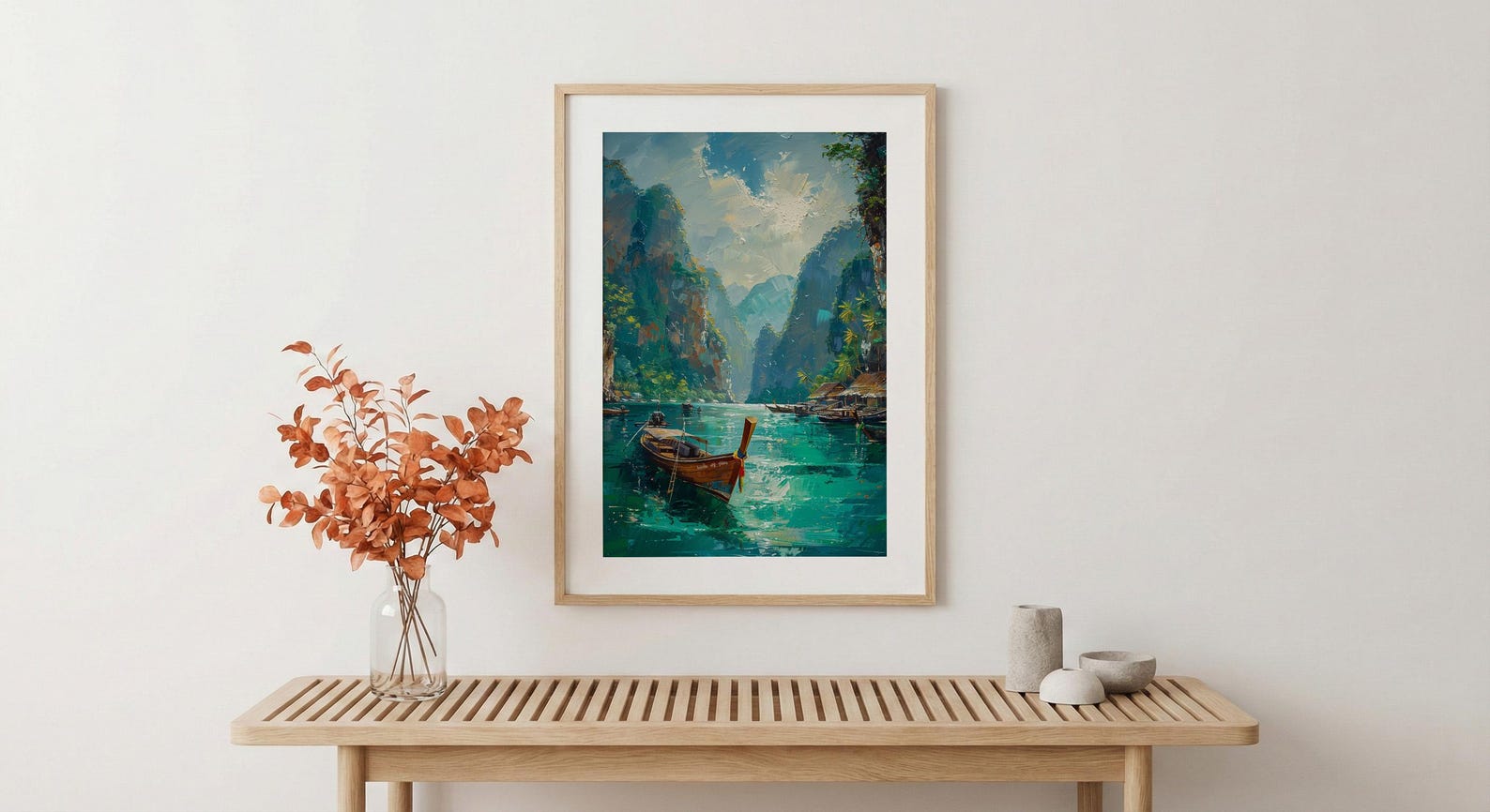 Phuket Ocean Poster, Turquoise Water Decor - Longtail Boat Print — view 5