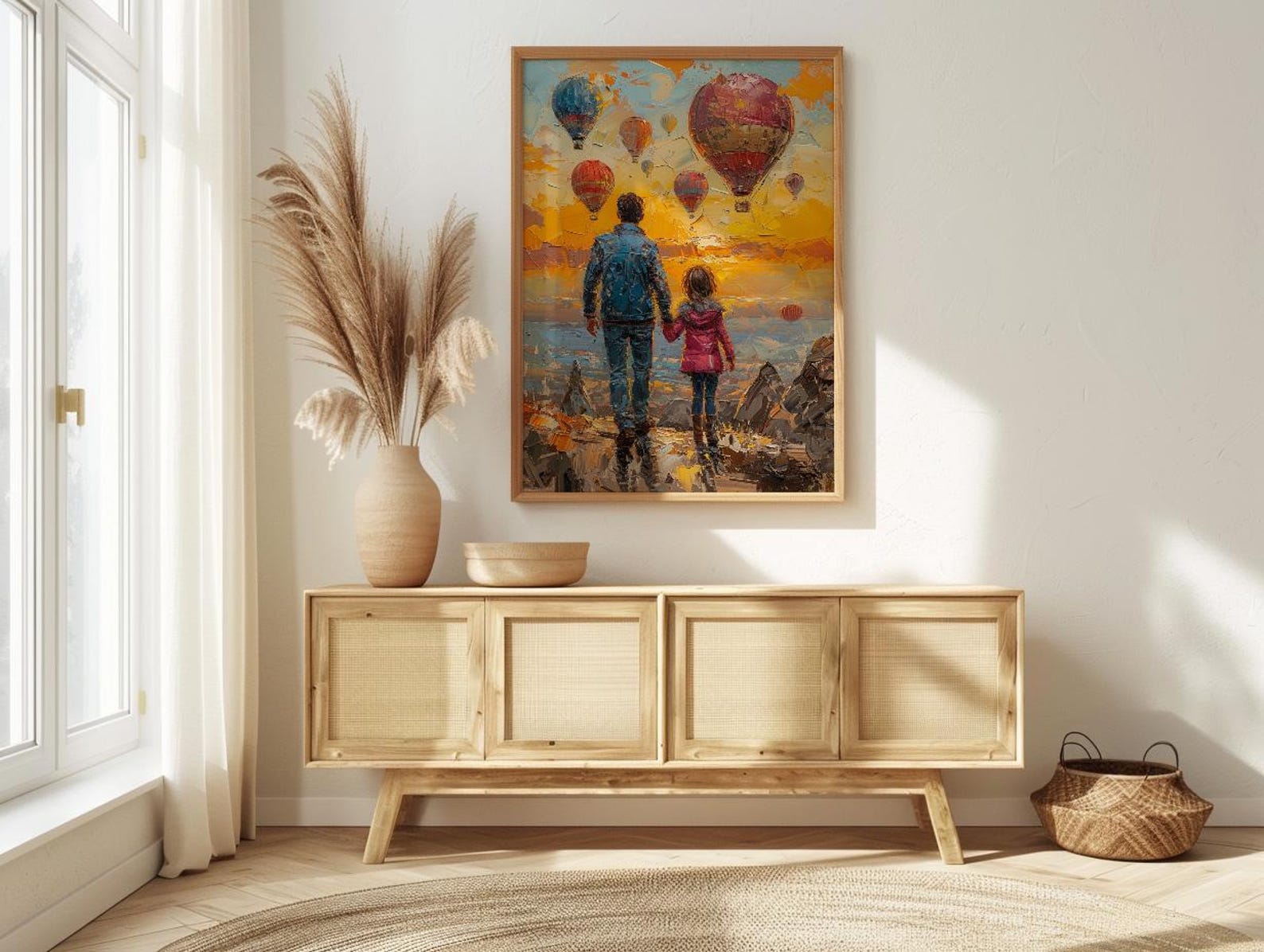 Cappadocia Poster, Father And Child Sunrise Art - Magical Travel Decor — view 4