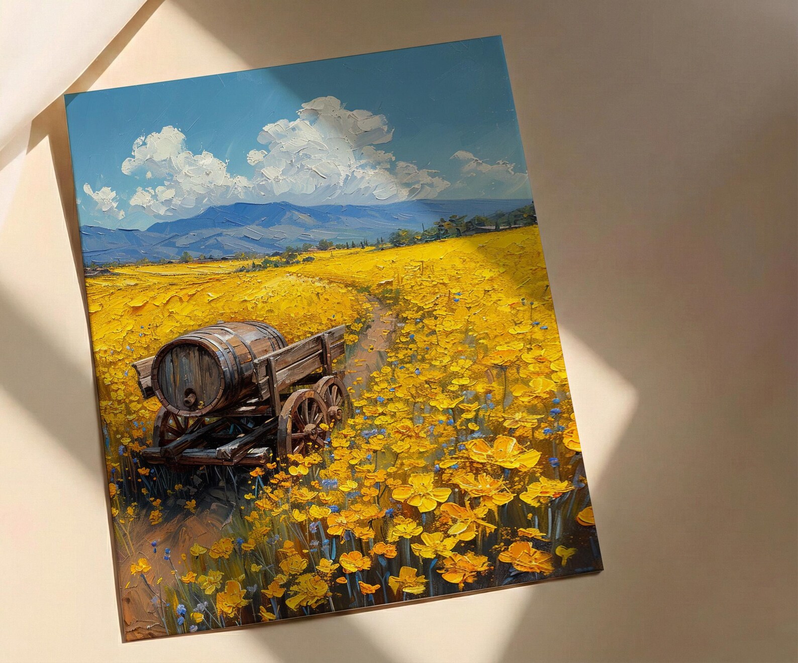 Napa Valley Art Print, Rustic Vineyard Decor - Spring Mustard Art — view 2