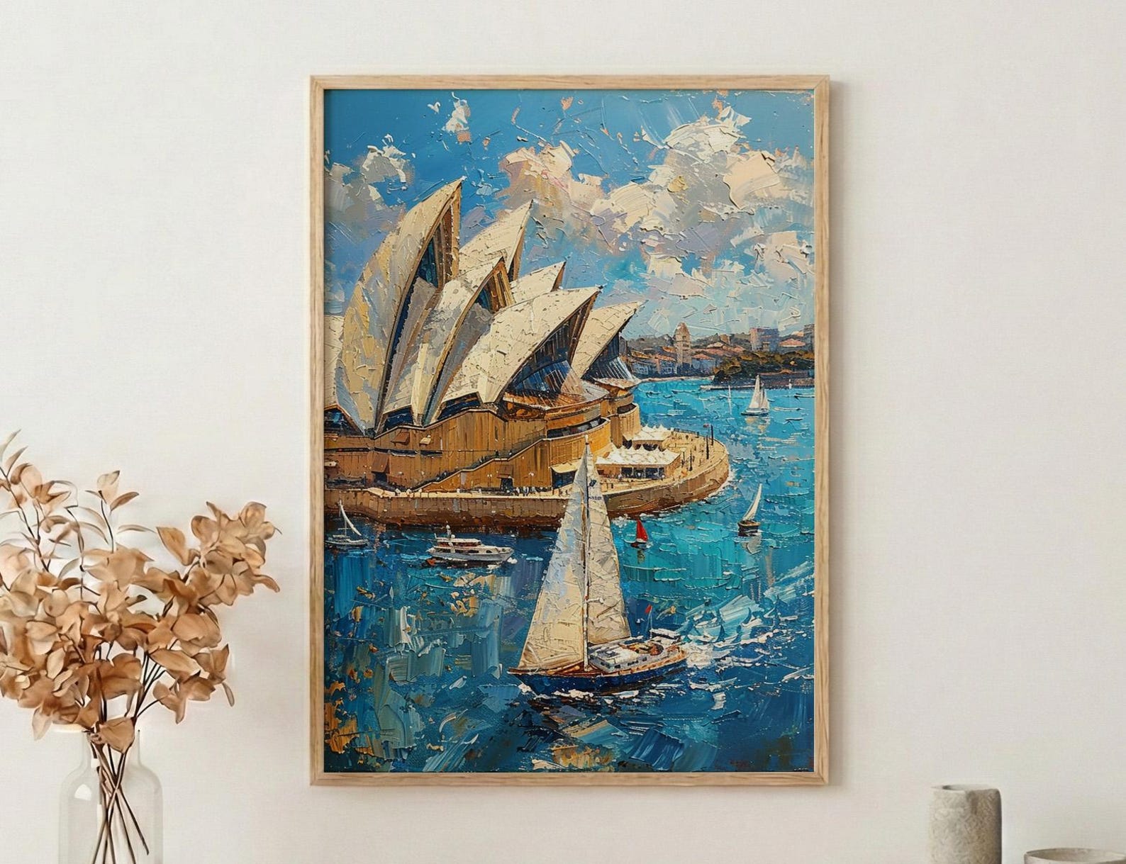 Sydney Opera House Wall Art, Australia Travel Home Decor - Bright Blue City Summer Vibe