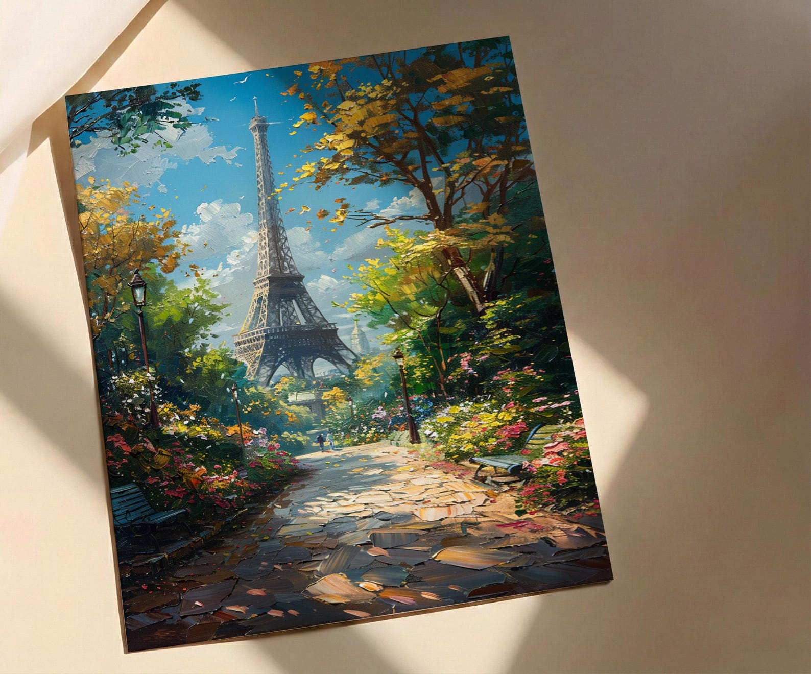 Paris Eiffel Tower Art, France City Decor - Lush Green Park — view 2