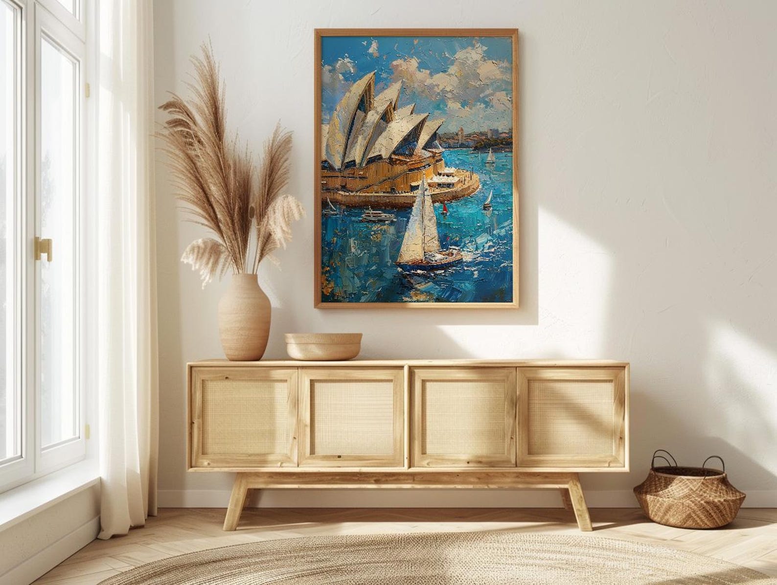 Sydney Opera House Wall Art, Australia Travel Home Decor - Bright Blue City Summer Vibe — view 4