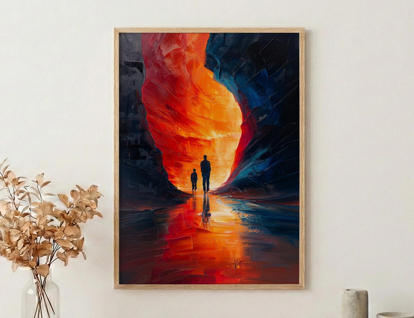 Antelope Canyon Art Print, Father And Son Wall Decor - Desert Sandstone Landscape — view 3