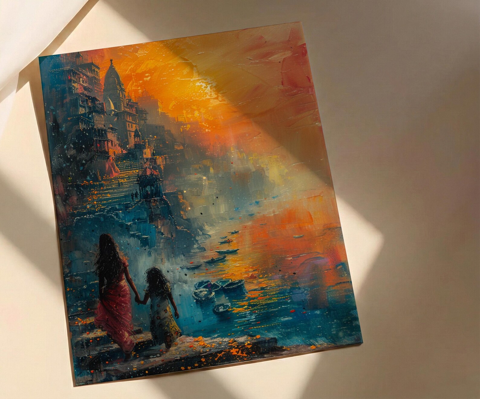 Varanasi India Art Print, Spiritual Wall Art, Mothers Day Gift From Daughter, Museum Quality Decor, Shipped Wall Art — view 2