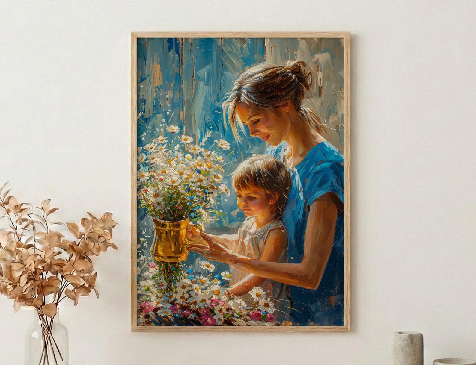 Six Of Cups Tarot Print, Nostalgic Mother Wall Art, Mothers Day Gift From Daughter, Museum Quality Decor, Shipped Wall Art