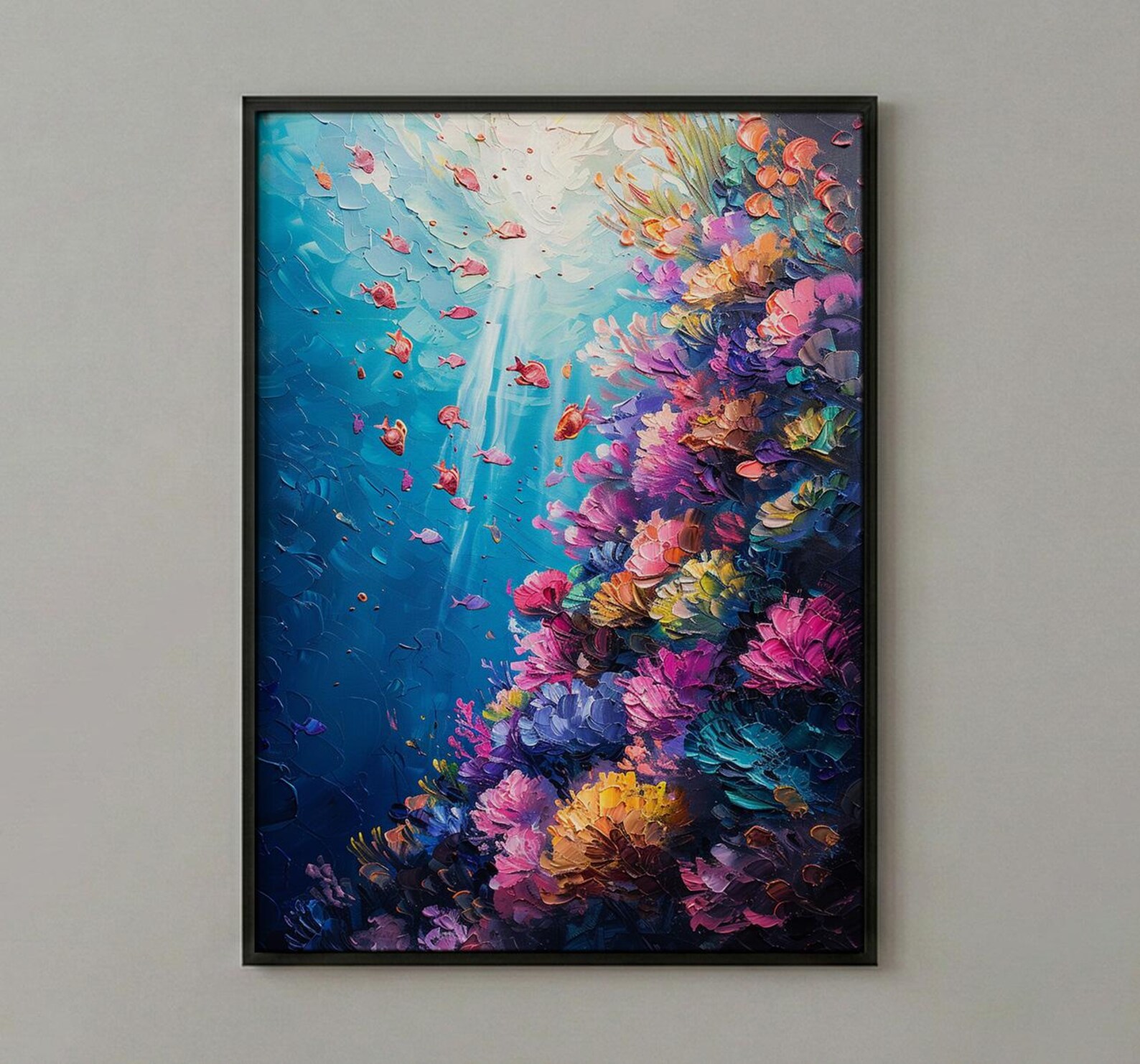 Roatan Coral Reef Art Print, Honduras Travel Decor - Ocean Wall Art — view 2