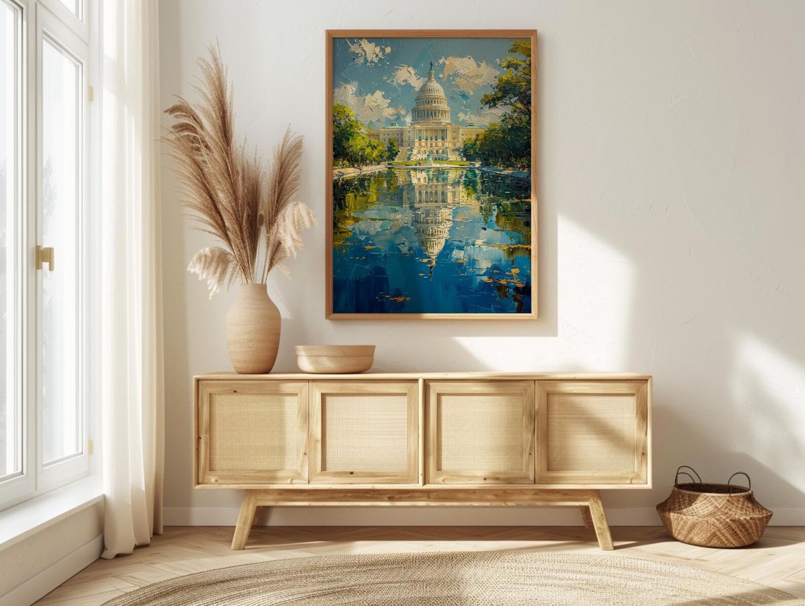 Washington DC Capitol Wall Art, Historic American City Decor - Green Summer Tree Landscape — view 4