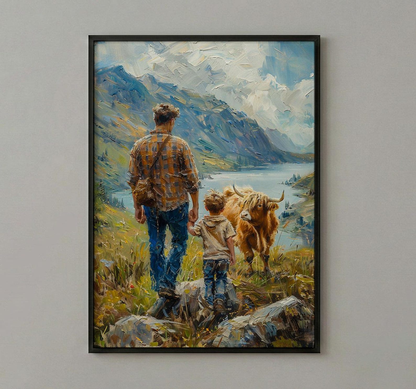 Scottish Highlands Poster, Father And Son Art - Dad Birthday Gift — view 3