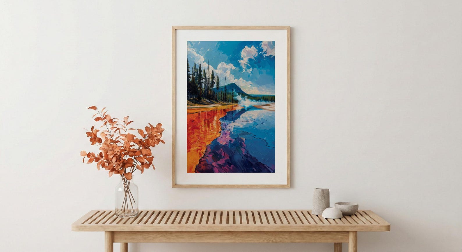 Yellowstone Art Print, Grand Prismatic Decor - Colorful Nature Poster — view 5